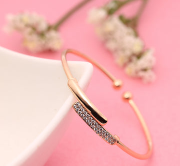 STONE STUDDED PINK GOLD PLATED BRACELET