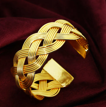 WRAP ROUND TWISTED GOLD PLATED CUFF