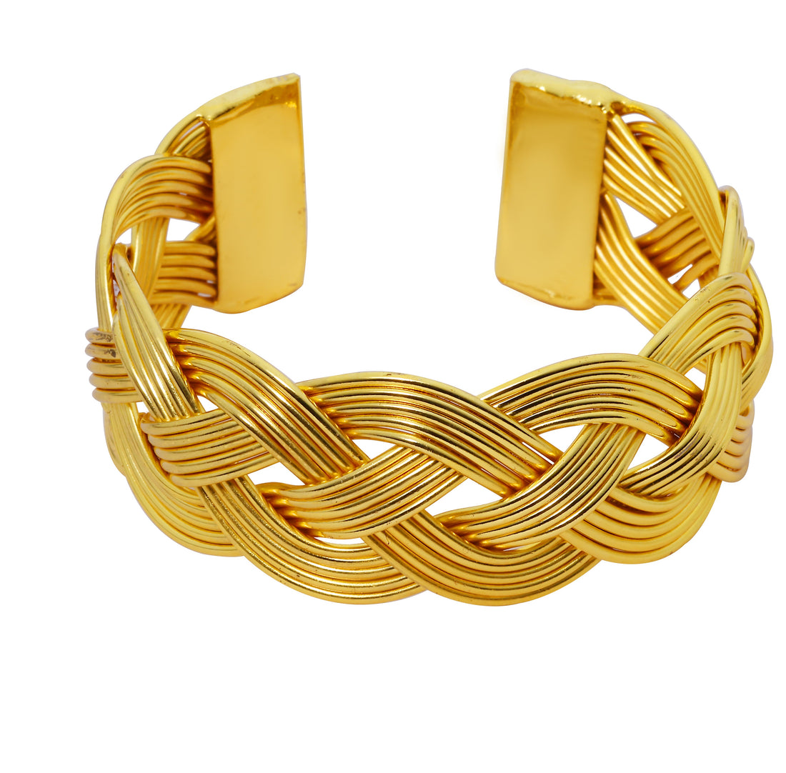 WRAP ROUND TWISTED GOLD PLATED CUFF