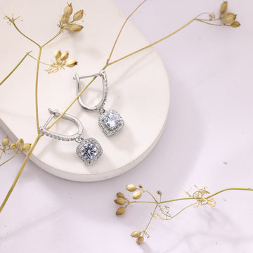 CUSHION CUT EARRINGS