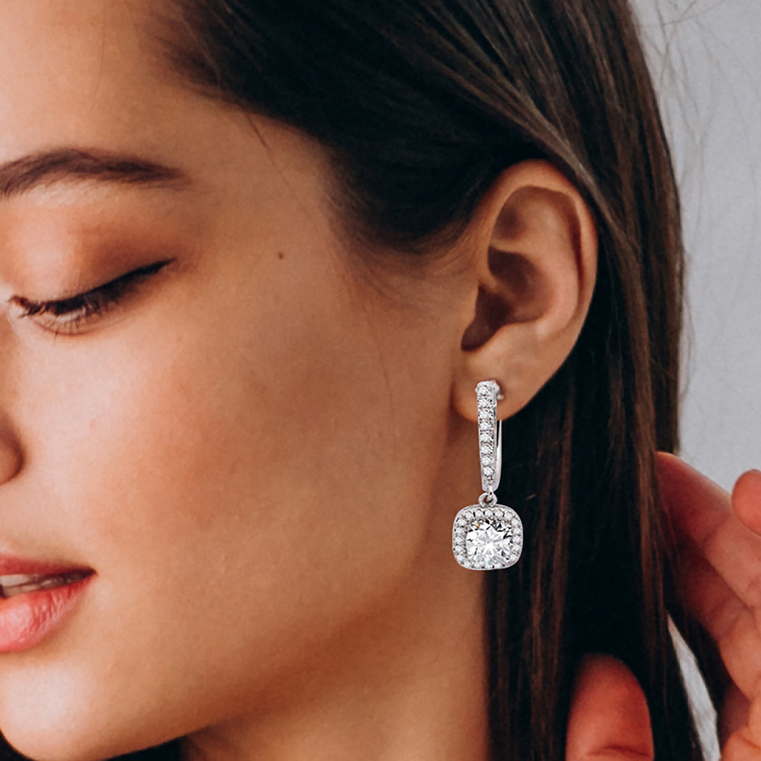 CUSHION CUT EARRINGS