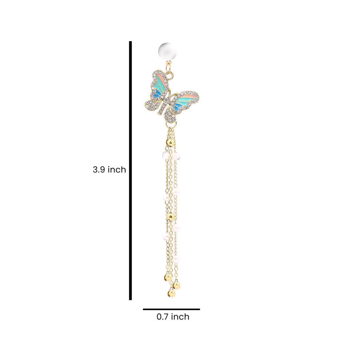 BUTTERFLY LONG CHAIN EARRINGS