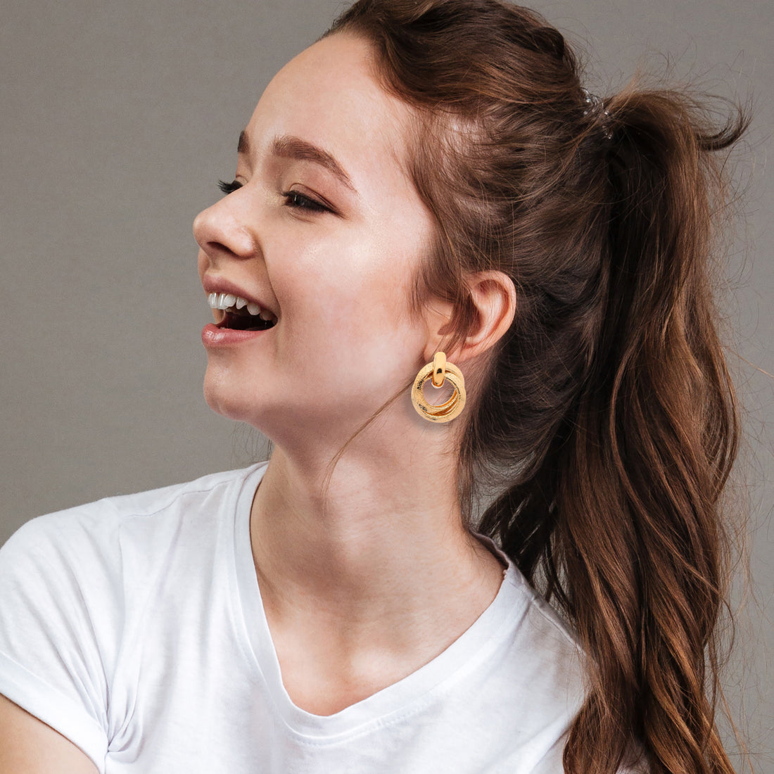 FROSTED HOOP EARRINGS