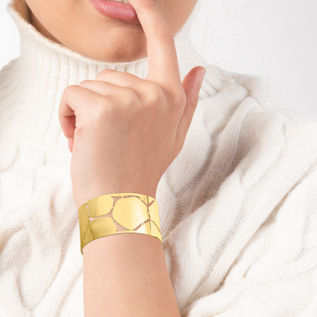 11TH HOUR GOLD PLATED STATEMENT CUFF BRACELET