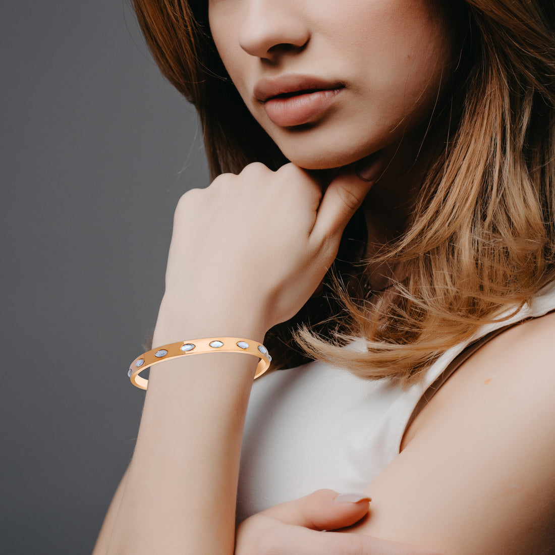 MARQUISE STONE STUDDED CUFF BRACELET