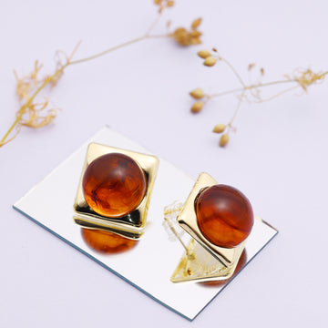 STONE STUDDED GOLD PLATED STUDS